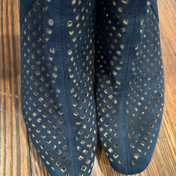 Cape Robbin Mesh Navy Women’s Ankle Side Zip Almond Toe Bootie Sz 9 - Picture 5 of 10